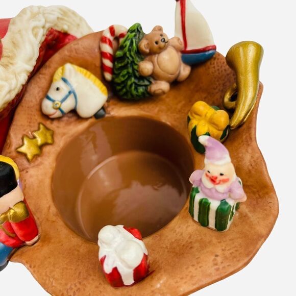 RETIRED Partylite Checking His List Santa Votive Tealight Holder Christmas Box - Picture 13 of 16